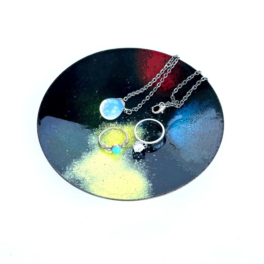 Vintage Enamelled Copper Trinket Dish